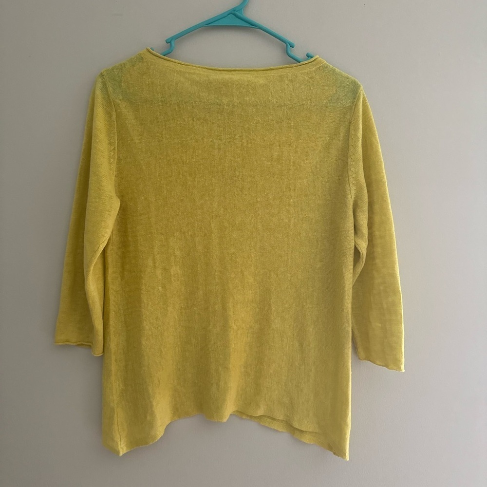 Eileen Fisher NWT organic linen jersey bateau neck tunic top in yellow. size S - Picture 5 of 6